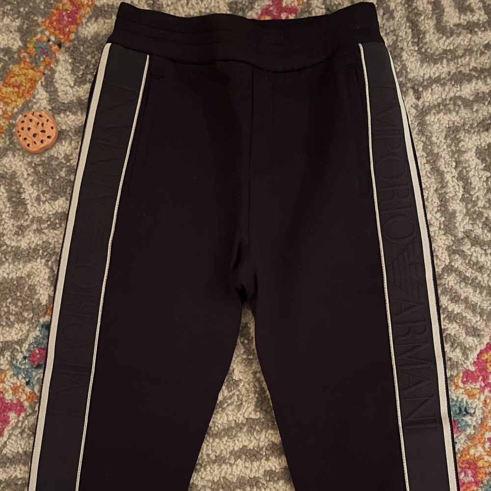 Emporio Armani Pants with logo-Size 6Y (Kids)-Navy Blue